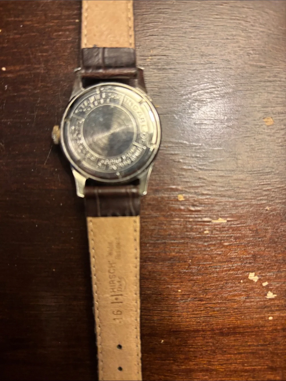 Vintage Holland Watch Men's Brown Leather Strap Watch with Gold-Tone Dial